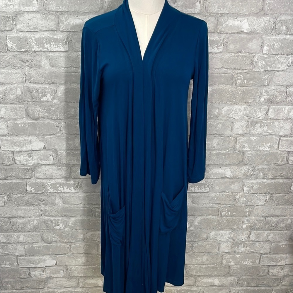 Posh Peanut Blue Long Sleeve Bamboo Robe